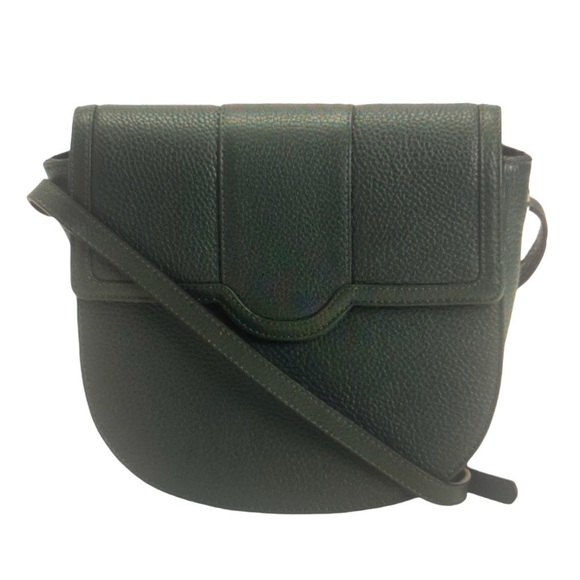 Corder London Handbags - Corder London Dark Hunter Green Pebbled Leather Saddle Shoulder Bag
